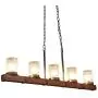 TABLIGHT Birch Wood Antique with Single Glass Lodge Hanging Pendant Light Decorative 5 Lights Ceiling Light