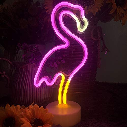 Flamingo Neon Sign Light for Wall Decor Bedroom Battery USB Cable Operated Night Light Girls Kids Room Lamps Flamingo Neon Sign Decor Christmas Halloween Black Friday Festival Gift