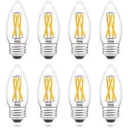 Dimmable B11 LED Candle Bulbs 40 Watt Equivalent, AIELIT 4W E26 Base Candelabra Light Bulbs, Antique Clear Chandelier Edison Bulb for Household Decor, 400 lumens Warm White 2700K, 8 Pcs