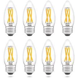 Dimmable B11 LED Candle Bulbs 40 Watt Equivalent, AIELIT 4W E26 Base Candelabra Light Bulbs, Antique Clear Chandelier Edison Bulb for Household Decor, 400 lumens Warm White 2700K, 8 Pcs