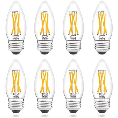 Dimmable B11 LED Candle Bulbs 40 Watt Equivalent, AIELIT 4W E26 Base Candelabra Light Bulbs, Antique Clear Chandelier Edison Bulb for Household Decor, 400 lumens Warm White 2700K, 8 Pcs