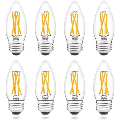 Dimmable B11 LED Candle Bulbs 40 Watt Equivalent, AIELIT 4W E26 Base Candelabra Light Bulbs, Antique Clear Chandelier Edison Bulb for Household Decor, 400 lumens Warm White 2700K, 8 Pcs