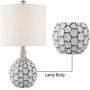 Maxax Modern Table Lamp Set of 2 Ball Ceramic Desk Lamp with White Fabric Shade for Living Room Family Bedroom Bedside