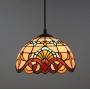 Tiffany Style Pendant Lamp in Vintage Baroque Stained Glass Art Ceiling Lamp Hanging Fixture for Dining Room Bar Restaurant Chandelier,110-240V,E27,10inch
