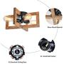 HMVPL Semi Flush Mount Ceiling Lights Fixtures, 4-Lights Farmhouse Close to Ceiling lamp Wooden Pendant Lighting for Kitchen Island Dining Room Bedroom Foyer Hallway Front Door