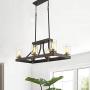 Emliviar 6-Light Vintage Island Pendant Light, Rustic Dining Room Chandelier in Oil Rubbed Bronze Finish, YCE1901-6 ORB+BG
