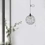 NAFEEZA Industrial On/Off Switch Pendant Light,Vintage Spherical Adjustable Hanging Pendant Light Fixture for Living Room Kitchen Island Bedroom Dining Hallway,Black.