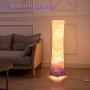Floor Lamp, CHIPHY Dimmable Standing Lamp, 3 Levels Adjustable Brightness 12W/2 LED Bulbs(2400 Lumens, 100 Watt Equivalent) and Purple Fabric Shade, Modern for Bedroom and Kids Room