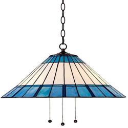 European Tiffany Style Pendant Light Lighting Hanging Lamp, Stained Glass Shade Ceiling Lamp for Dining Room Kitchen Island Bedroom Bar Etc,Multicolor,A
