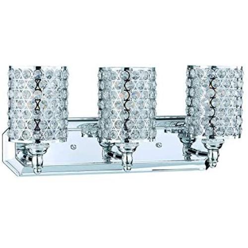 Doraimi 3 Light Crystal Wall Sconce Lighting with Chrome Finish,Modern and Concise Wall Light Fixture with Polyhedral Opal Crystal Shade for Bath Room, Bed Room,LED Bulb(not Include) Doraimi 3 Light Crystal Wall Sconce Lighting with Chrome Finish,Modern and Concise Wall Light Fixture with Polyhedral Opal Crystal Shade for Bath Room, Bed Room,LED Bulb(not Include)