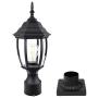 PARTPHONER Outdoor Post Light with Pier Mount Base, Waterproof Pole Lantern Light Fixture, Exterior Lamp Post Lantern Head with Clear Glass Panels for Garden, Patio, Pathway (6 Inch)