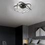 LED Ceiling Lamps Living Room Modern Half Flush Mount Ceiling Hanging Lamp Fixture Metal Acrylic Dimming Ceiling Lamp Minimalist Square Bedroom Ceiling Light with Remote Ceiling Lighting (Black-45W)