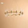 Modern Chandeliers,Clear Glass Shades Pendant Hanging Lighting,32 Lights,Adjustable Full Copper Ceiling Light Fixture Lamp for Dining Room Bathroom Bedroom Livingroom,G9