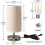 Focondot 3-Way Touch Control Table Lamp, 6W Edison Dimmable E26 Led Bulb Desk Lamp with Dual USB Charging Ports, Modern Bedside Lamp Nightstand Lamps for Bedroom Living Room Office