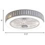 LAKIQ Modern 21.5’’ LED Ceiling Fan Light 3-Color Dimmable Bedroom 2-in-1 Semi Flush Mount Ceiling Lighting Led Close to Ceiling Lamp 3-Speeds Adjustable for Living Room Dining Room(Pattern B)