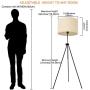 Modern LED Tripod Floor Lamps for Living Room, Bedroom, White Mid Century Standing Design Light with Metal Legs, Adjustable Contemporary Tall Lamp for Office-Blub not Included
