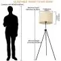 Modern LED Tripod Floor Lamps for Living Room, Bedroom, White Mid Century Standing Design Light with Metal Legs, Adjustable Contemporary Tall Lamp for Office-Blub not Included