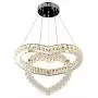 Modern Crystal Chandeliers, Heart Shape 2 Rings 50W 110V LED Crystal Chandelier Fixtures Stainless Steel Round Pendant Ceiling Lights Fixtures for Dining Room Living Room Bedroom (Warm White)