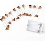 MUMENG String Light LED Pizza Shape 20 LEDs Silver Wire Warm White Battery Power Indoor Fairy String Lights for Home, Business Decor,Restaurant,Dining Room
