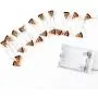 MUMENG String Light LED Pizza Shape 20 LEDs Silver Wire Warm White Battery Power Indoor Fairy String Lights for Home, Business Decor,Restaurant,Dining Room