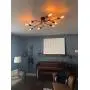 T&A Black 8 Lights Sputnik Chandelier Semi Flush Mount Ceiling Light,Modern Industrial Style Lighting Fixture for Kitchen Dining Room T&A Black 8 Lights Sputnik Chandelier Semi Flush Mount Ceiling Light,Modern Industrial Style Lighting Fixture for Kitchen Dining Room