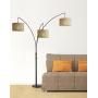 Adesso 4238-26 Trinity Arc Floor Lamp Antique Bronze FinisH, Beige Burlap Lamp. Home Decor Lamps and Light Fixtures, 82'',3 Arm