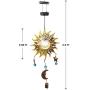 Garden Solar Lights, Waterproof Sun Solar Panel Outdoor Decoration LED Lights with Windbells Yard Decor Hanging Glass Globe LED Lights for Pathway, Patio, Backyard, Lawn and Porch