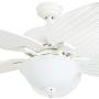 Honeywell 50508-01 Palm Island 52-Inch Tropical Ceiling Fan with Cased White Bowl Light, Five Palm Leaf/Wicker Blades, Indoor/Outdoor, White
