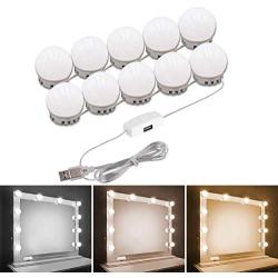 Pretmess Hollywood Style Vanity Mirror Lights Kit, Adjustable Color and Brightness with 10 LED Light Bulbs, Lighting Fixture Strip for Makeup Vanity Table Set in Dressing Room (Mirror Not Include)