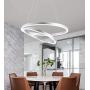 WELAKI LED Chandelier Modern LED Pendant Light 2 Rings Acrylic Modern Pendant Lighting Fixture for Dining Room Living Room Kitchen Island Bedroom 60W Natural White 6000K Silver (Type 1)