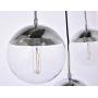 Kitchen Pendant Light with Sphere 5-Light, A1A9 Modern Industrial Glass Ball Globe Ceiling Lights Fitting, E26 LED Chandelier Lamp Fixture for Kitchen Island, Bar, Dining Room, Counter, Cafe (Chrome)
