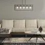 Tangkula 5-Light Island Lighting, Modern Style Domestic Linear Pendant Light Fixture, for Kitchen Dining Room Hallway, Pendant Lamps, Dark Brown Finish