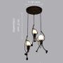 SOUTHPO Pendant Lighting Black Modern Creative Little People Mini Adjustable Hanging Lights for Bedroom Decor Iron Cartoon Doll Chandeliers for Dining Rooms 3×E26 Baking Paint Finish (M)