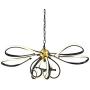 VICNIE Led Chandelier, Dimmable Modern Lighting Fixtures Hanging, 3000K Warm White Modern Chandelier with Eye Protectable Silicone Lampshade, Brushed Brass and Matt Black