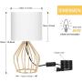 HAITRAL Gold Table Lamp - Modern Style Desk Lamp with Hollowed Out Base Linen Fabric Shade, Small Golden Bedside Lamp for Bedrooms, Living Room