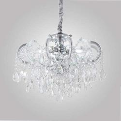 Fashionou K9 Crystal Raindrop Chandelier, Classic Crystal Pendant Lighting for Dining Rooms Living Room(Bulb Not Included)