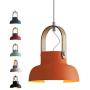 Modern Pendant Light Fixture, 9.25in Wooden Metal Ceiling Hanging Pendant Lighting, Adjustable Rustic Hanging Barn Light for Kitchen Island, Dining Room, Restaurant, Coffee Bar (1 Pack,Orange)