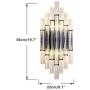 KCO Lighting Crystal Wall Lights Modern Elegant Wall Sconce Lighting Metal Wall Mount Light Fixtures with Clear Crystal, for Bedroom Living Dining Room (Black)