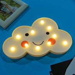 Cloud LED Night Lights Emoji Face Marquee Light Signs Timer&Dimmable Remote Control Operated Table Lamp Gifts for Girls Kids Toy Nursery Bedroom Kidsroom Home Deco for Birthday Xmas Party(Smile Cloud)