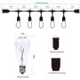 Brightown Weatherproof String Lights Outdoor Patio Lights with 12 Hanging Sockets & 7Watt ST40 Clear Edison Bulbs, Connectable Strand for Backyard Porch Bistro Party, 18FT, E17 Base, Black