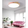 LITFAD Ceiling Light 12'' Macaron Modern Acrylic Round Flush Mount LED Ceiling Lamp in White Light for Kids Bedroom Living Room Restaurant Pink