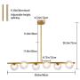 Jaycomey 6-Lights Pendant Lighting,Mid Century Modern Gold Chandelier,Glass Globe Lampshades DNA Hanging Chandelier Light Fixture for Dining Room,G9 Bulbs Included,Natural Light 4000K