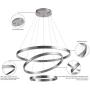 MADEM LED Modern Chandelier 3-Ring Circular Dimmable Pendant Light Flush Mount Pendant Lighting for Living Room Dining Room, Bedroom,3000K Warm White,Brush Nickel