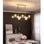 APBEAM Crystal Gold Chandelier Hanging Linear Pendant Light Modern for Dining Room Living Room Kitchen Island Over Table 10-Light