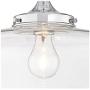 Schoolhouse Floating Modern Ceiling Light Semi Flush Mount Fixture Chrome 12'' Wide Clear Glass for Bedroom Kitchen Living Room Hallway Bathroom - Regency Hill