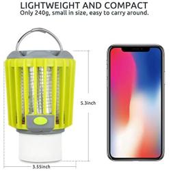 ERAVSOW Bug Zapper & LED Camping Lantern & Flashlight 3-in-1, Waterproof Rechargeable Mosquito Zapper, Portable Compact Camping Gear for Outdoors