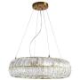 SILJOY Luxury Round Crystal Chandelier Gold Circular Ring Pendant Ceiling Light Fixture for Dining Room Living Room Bedroom 8 Light