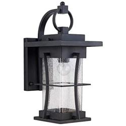 EERU Waterproof Outdoor Wall Sconce Light fixtures, Exterior Wall Lantern Outside Lamps Black Metal with Clear Bubble Glass, Perfect for Exterior Porch Patio House