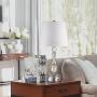 Touch Control USB Table Lamp, 3-Way Dimmable, Bedside Nightstand Lamp with USB Charging Ports, Fabric Shade Modern Lamp for Bedroom Living Room Guest Room