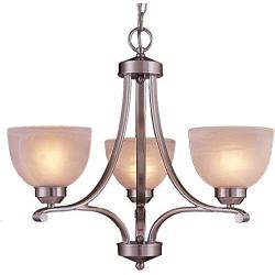 Minka Lavery Chandelier Pendant Lighting 1423-84, Paradox Glass 1 Tier Dining Room, 3 Light, 300 Watts, Nickel